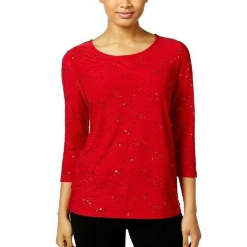 Sequined Jacquard Top JM Collection, Size P/S